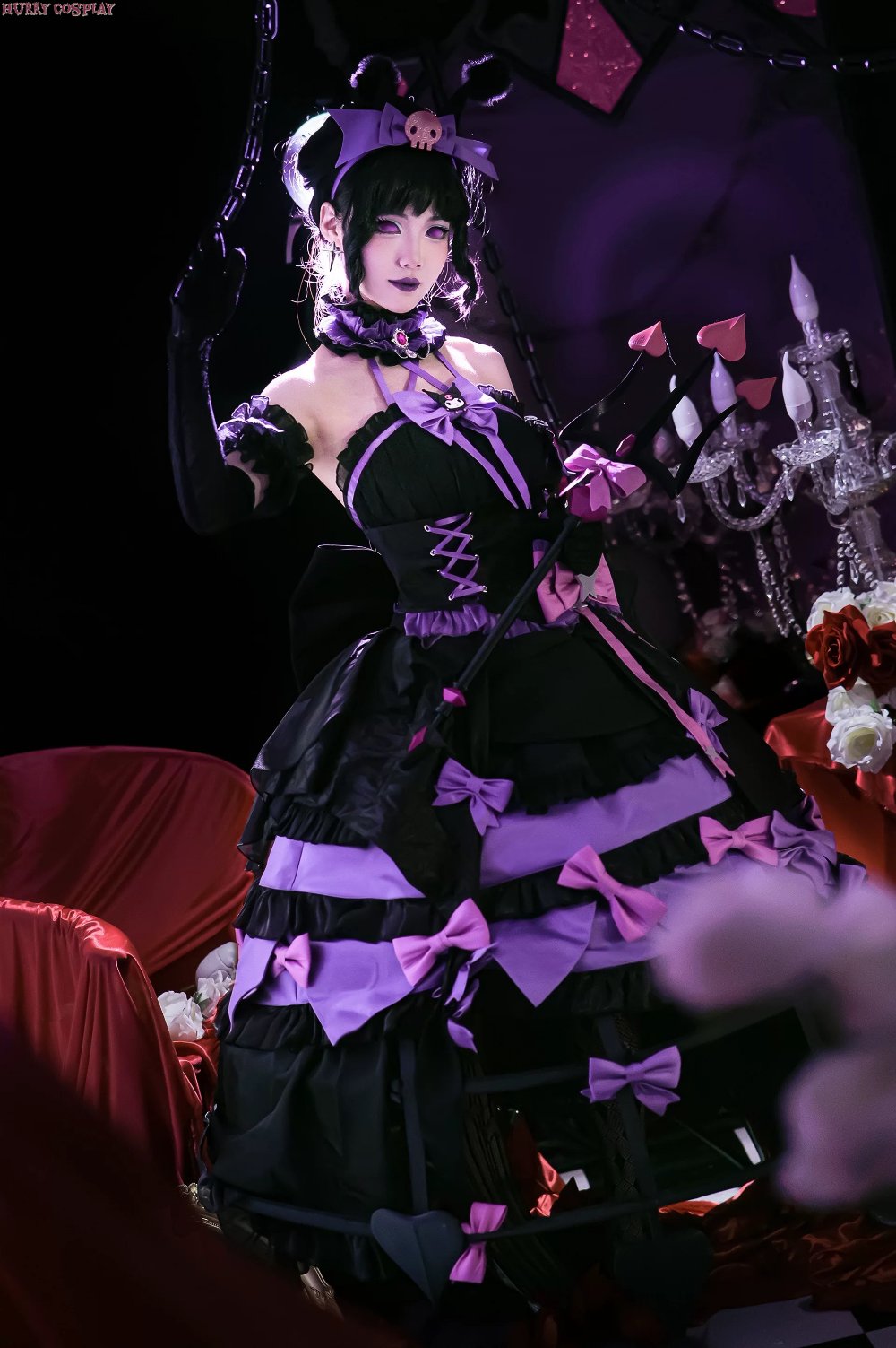 Game Cosplay,Identity V,Game Identity V Blood Queen Mary Purple Dress